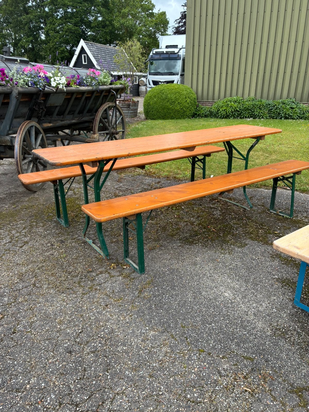 Picknicktafel, Ophalen, Zo goed als nieuw, Rechthoekig, Hout