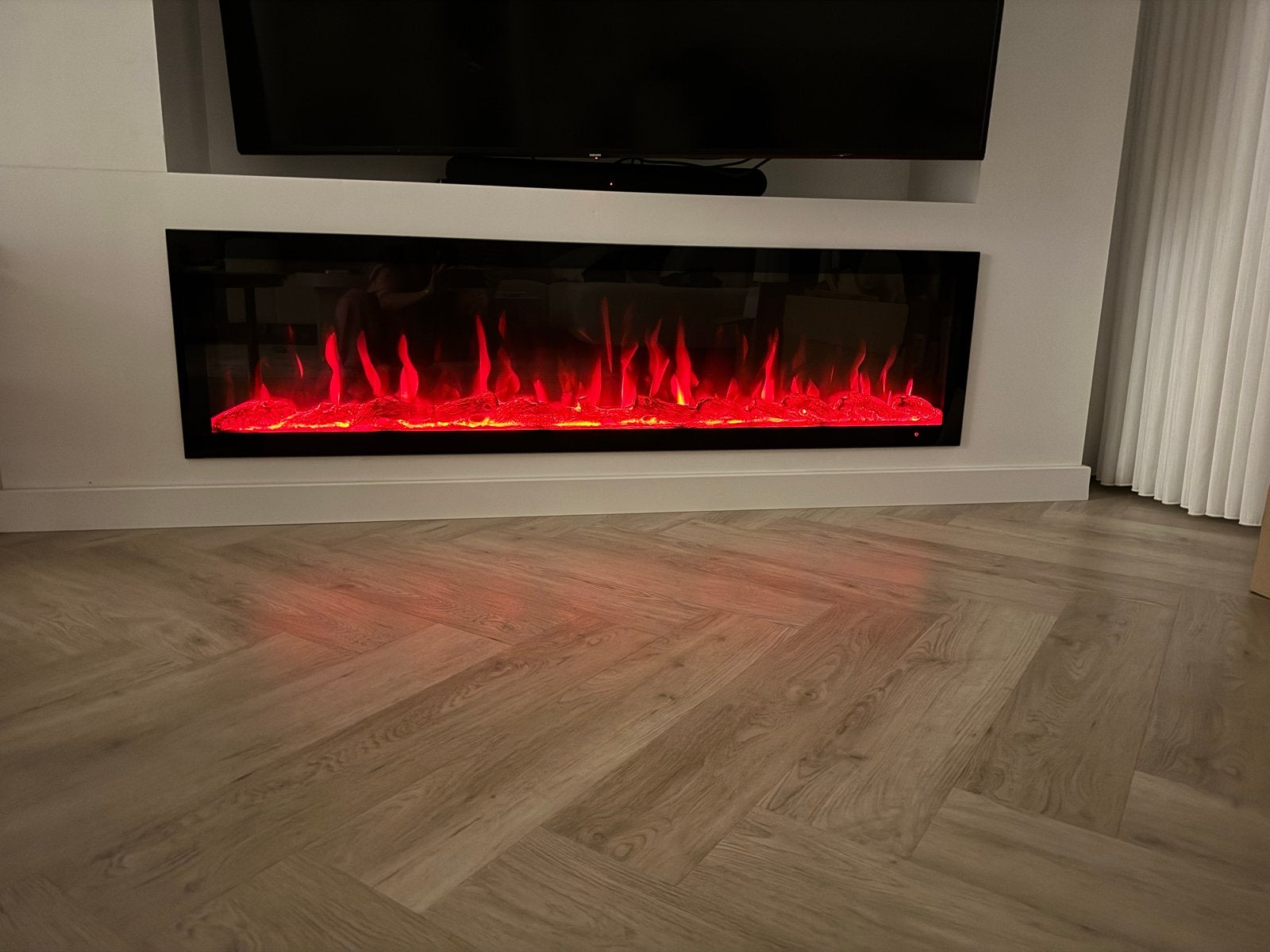 Elektrische Sfeerhaard met Afstandsbediening 165cm, Ophalen, Zwart, Nieuw, Metaal
