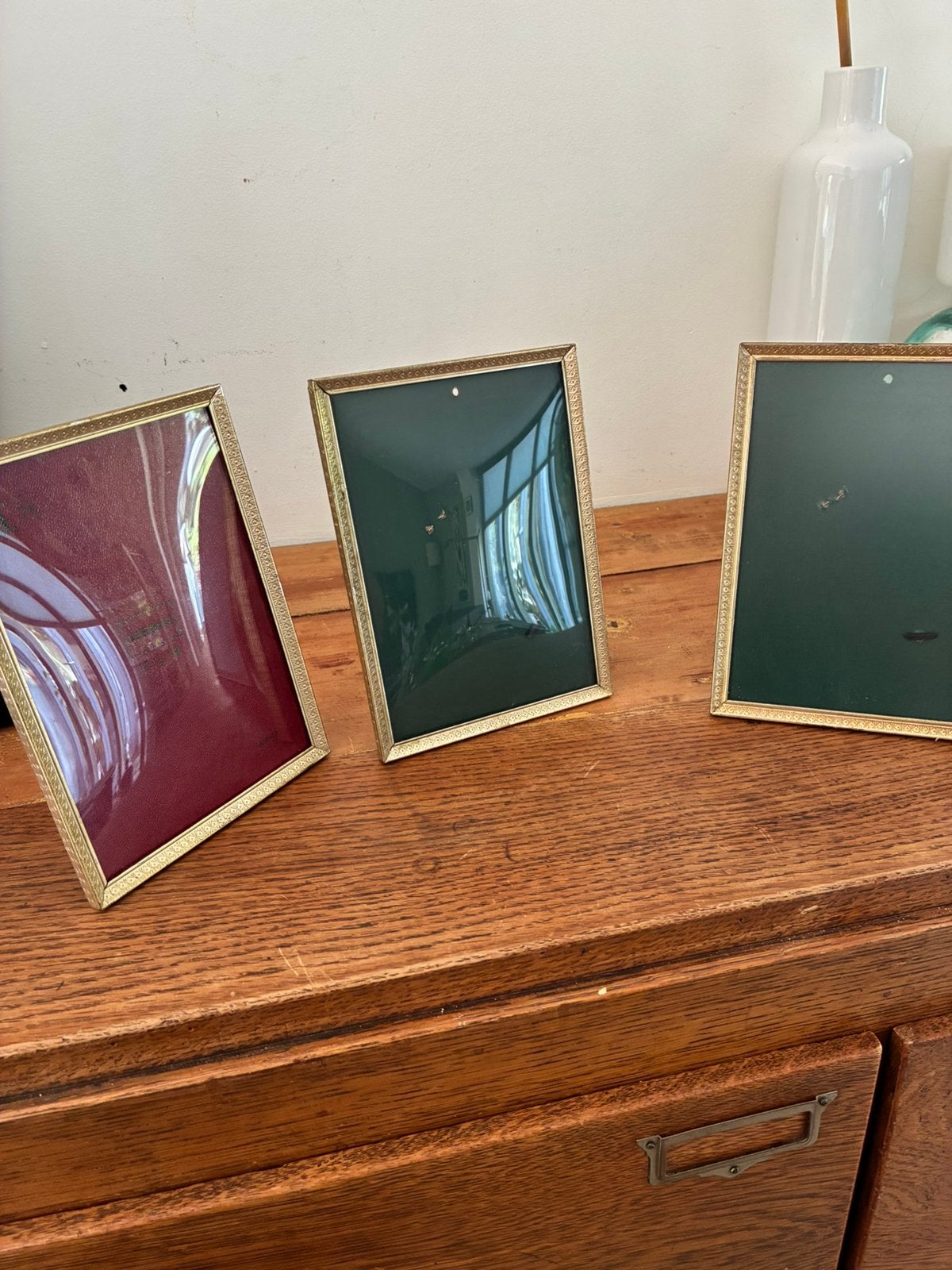 vintage fotolijstjes bol glas, Ophalen of Verzenden, Zo goed als nieuw