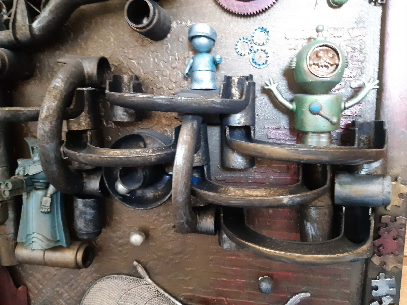 Uniek Steampunk Kunstwerk 'Play Time' - Handgemaakt, Ophalen, Zo goed als nieuw