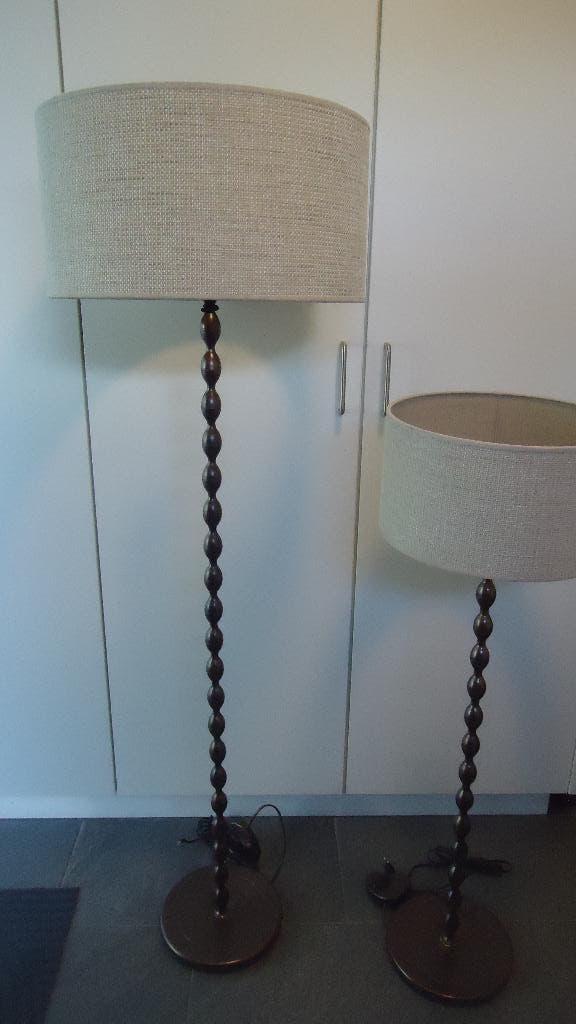 Tafel - en  Vloerlamp  Messing/hout/Marmer/Terracotta lamp, Ophalen of Verzenden, Zo goed als nieuw, Overige materialen, 75 cm of meer