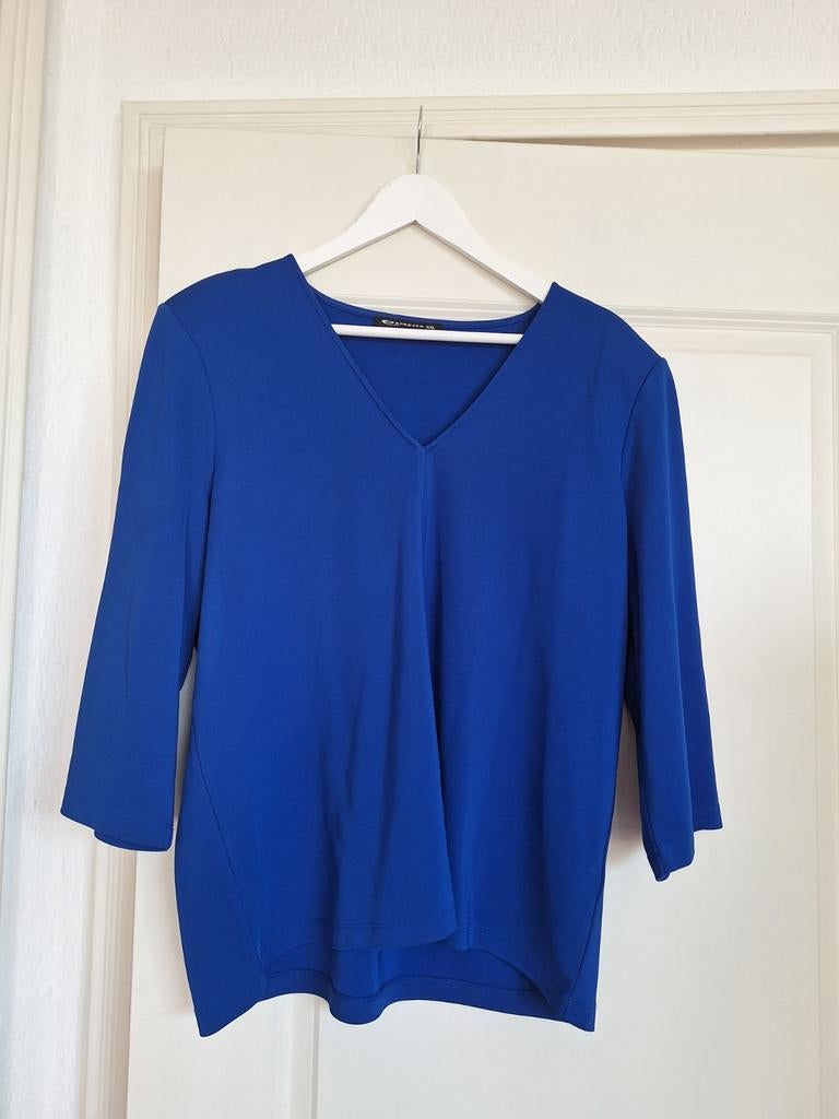 Blauwe Expresso top met schoudervullingen - Maat XXL, Maat 46/48 (XL) of groter, Ophalen of Verzenden, Korte mouw, Expresso