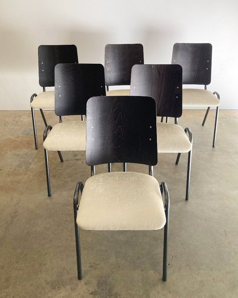 6x Vintage stapelbare school stoel De Valk nieuw!, Huis en Inrichting, Molenakkerstraat 10b, Zwart, Nieuw, Metaal