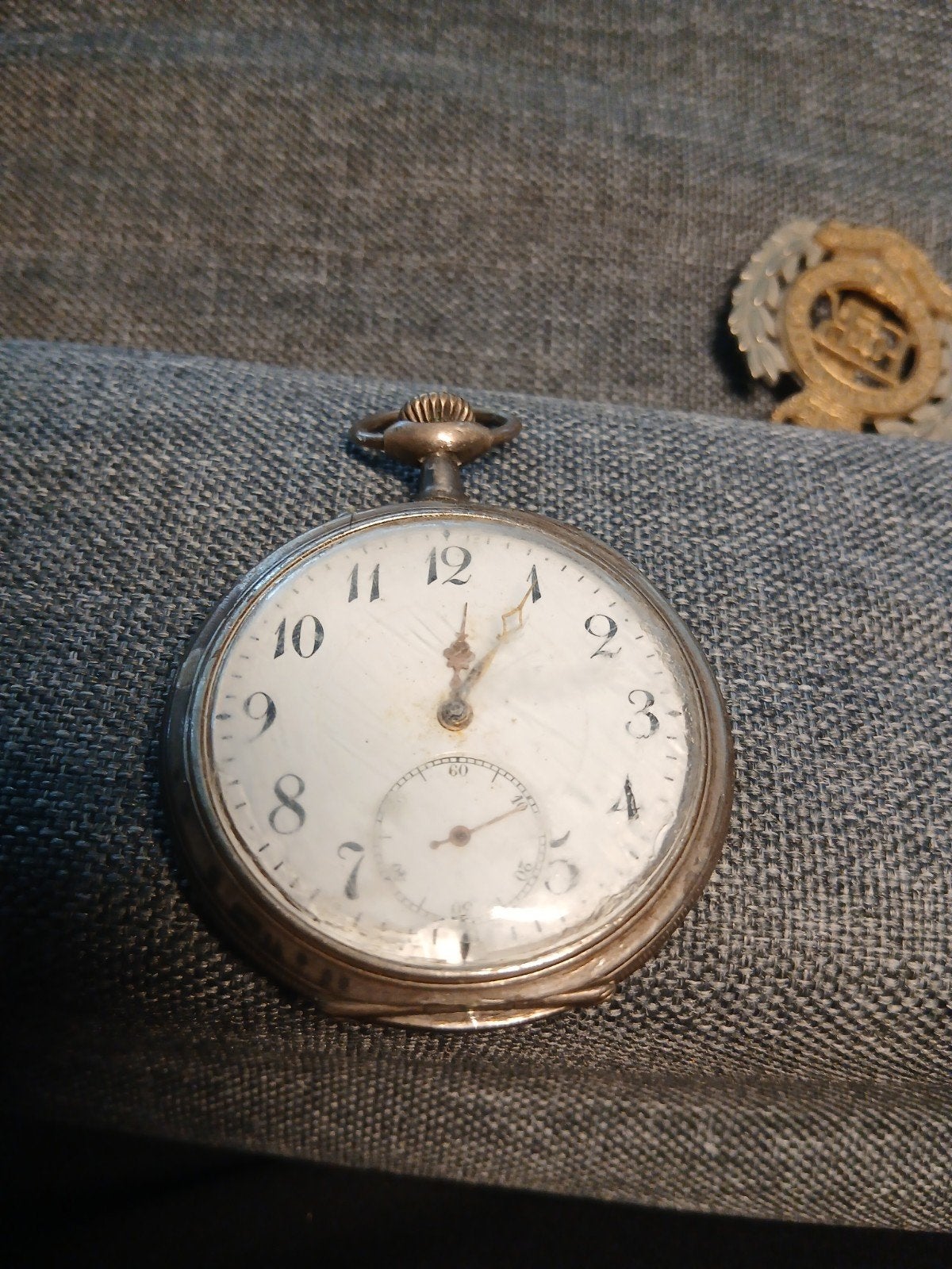 Antiek open-face zakhorloge, circa 1900, zilver/argentan, Ophalen of Verzenden, Zilver, Overige typen