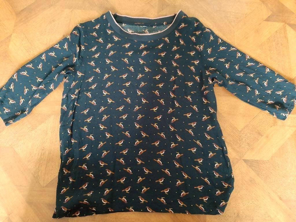 Hema top blouse met vogels maat 36, Kleding | Dames, Blauw, Ophalen of Verzenden, Zo goed als nieuw, Maat 36 (S)