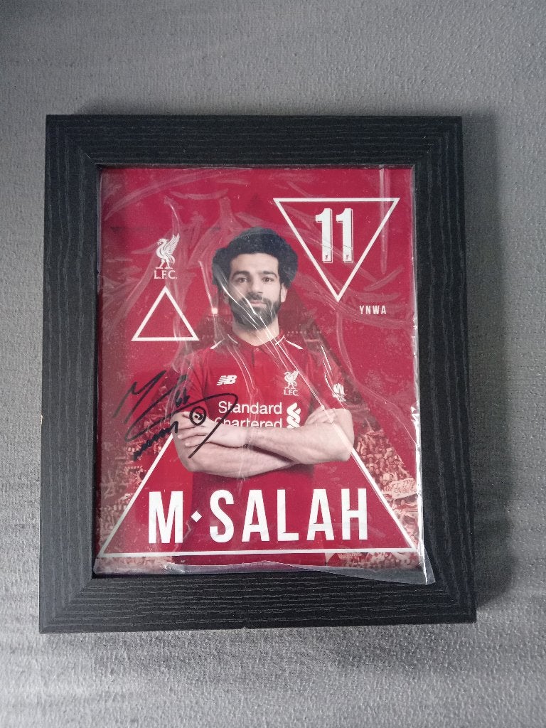 Gesigneerde foto M. Salah (Liverpool FC) ingelijst, Ophalen of Verzenden, Nieuw, Buitenlandse clubs, Spelerskaart