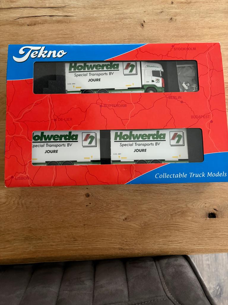 Tekno LZV Scania R-serie Topline motorwagen met 2 wipkarren, Ophalen of Verzenden, Nieuw, Bus of Vrachtwagen, Tekno