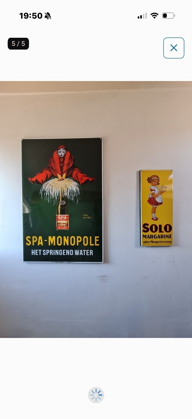 spa emaille bord groot, Ophalen of Verzenden, Reclamebord
