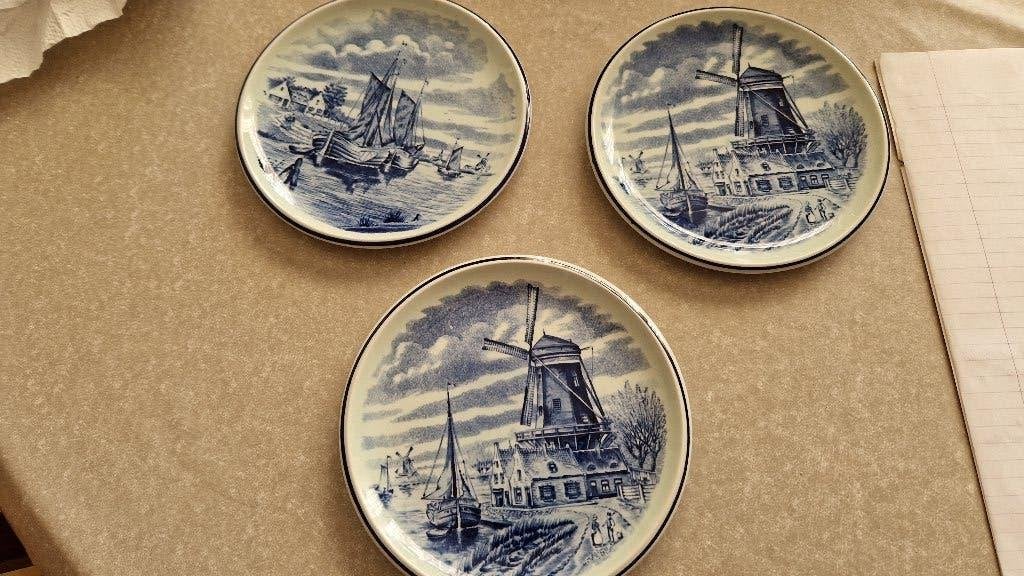 3 boch delfts blauwe wandbordjes, Ophalen of Verzenden