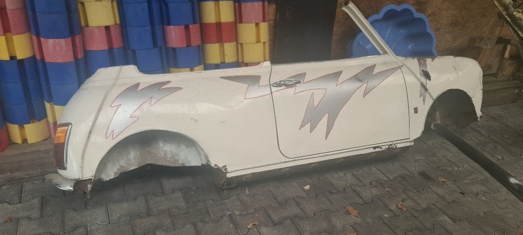 Classic mini zijkant voor Mancave, Ophalen, Gebruikt, Reclamebord