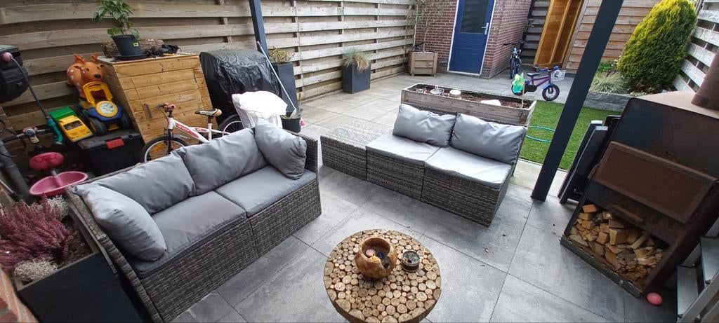 Loungeset, Tuin en Terras, Tuinsets en Loungesets, Ophalen, 5 zitplaatsen, Kunststof, Gebruikt