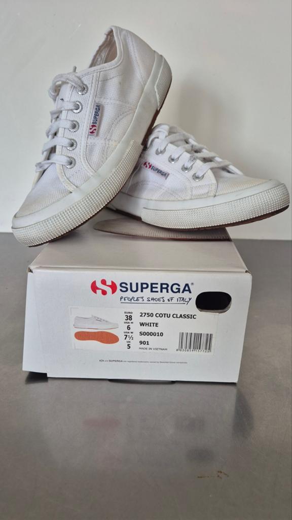 Superga sneakers gympen wit mt 38, Wit, Ophalen of Verzenden, Superga, Sneakers of Gympen