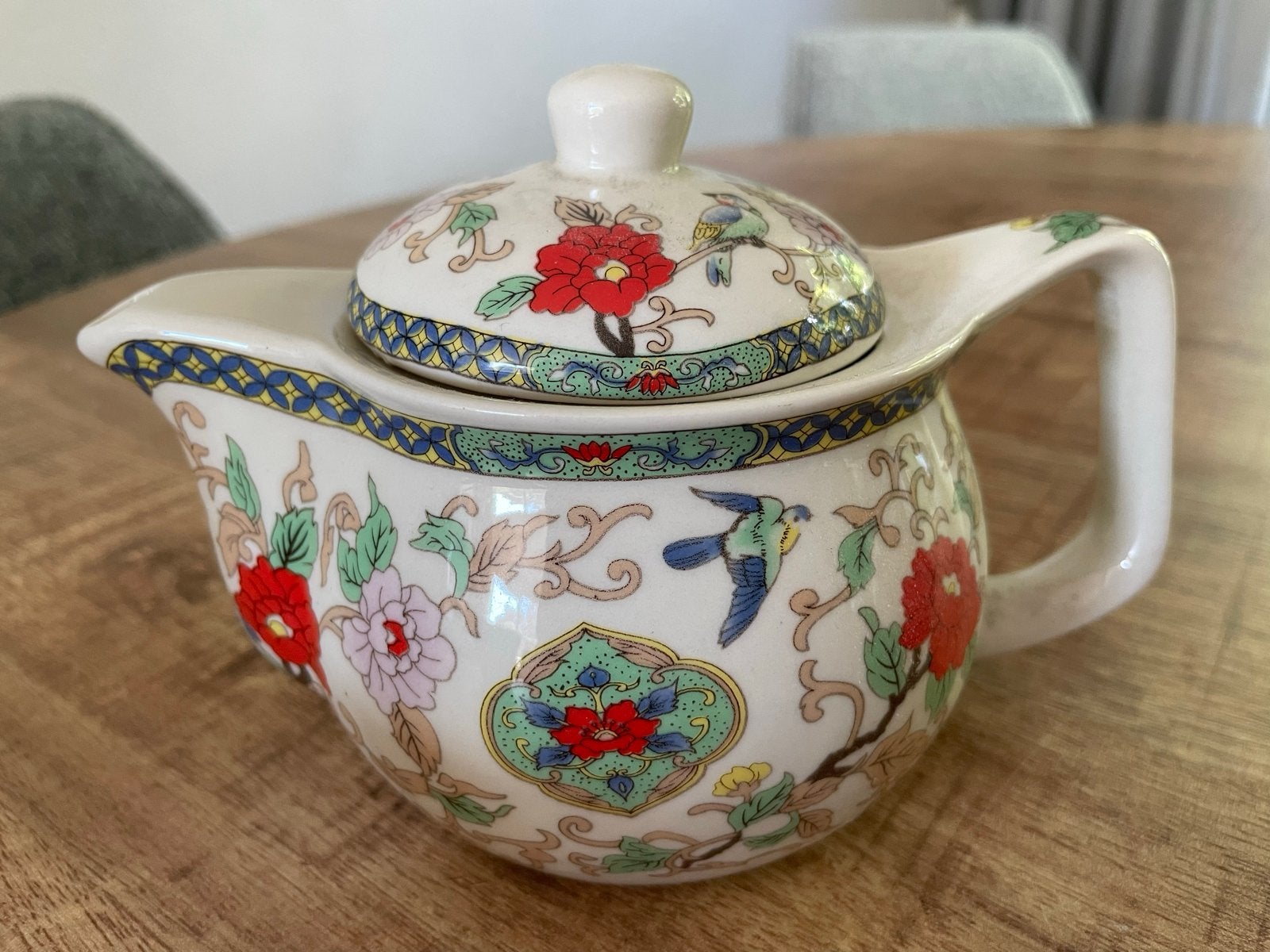 Aziatische theepot met 6 kopjes, vintage stijl, Aziatisch, Gebruikt, Keramiek, Ophalen of Verzenden