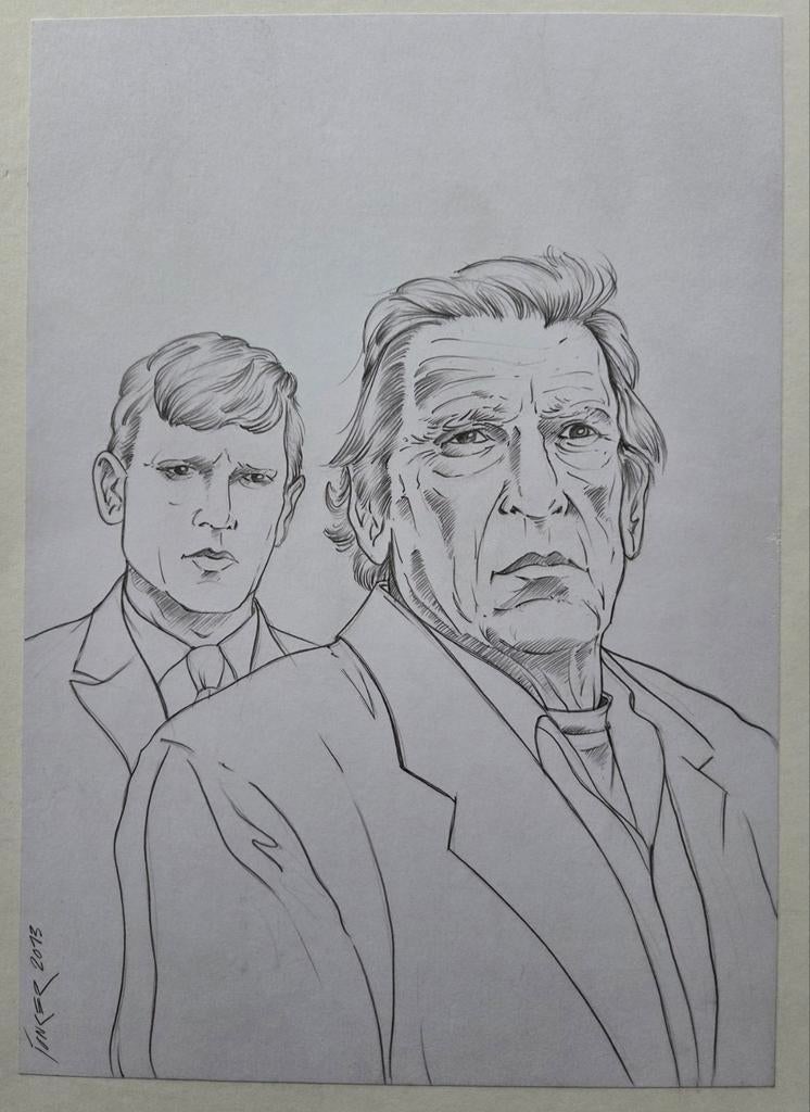 Gerard Reve. Jong en oud. Potloodtekening door Rudi Jonker., Antiek en Kunst, Ophalen of Verzenden