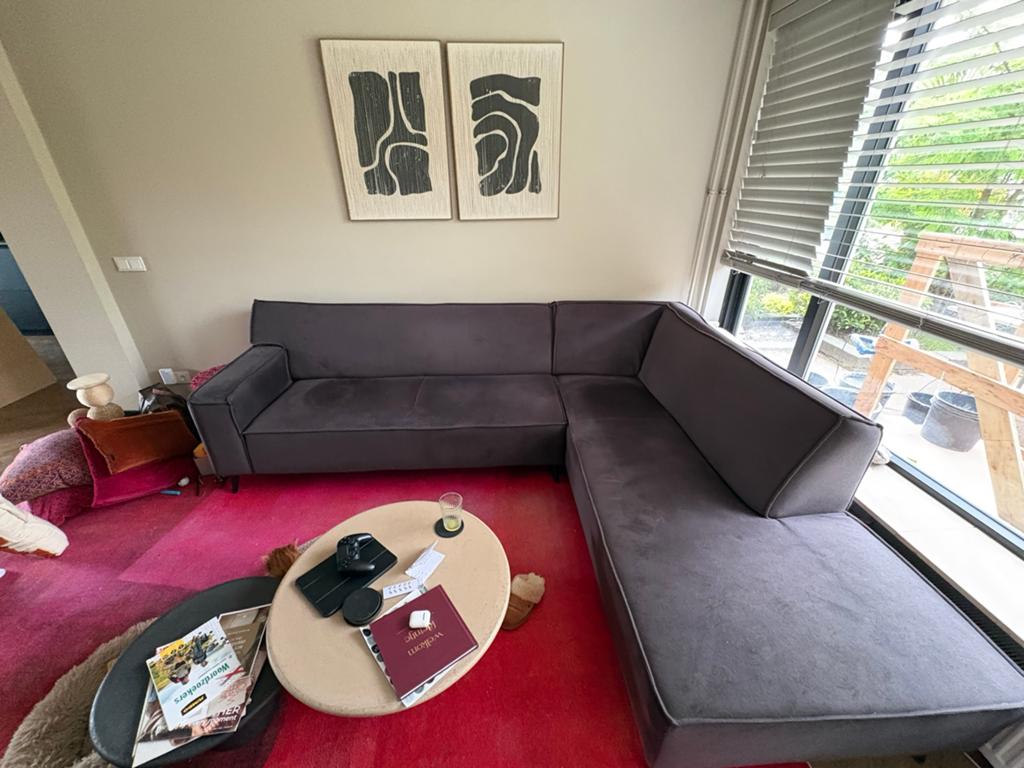 Hoekbank Goossens Antraciet - 275x220 cm, Ophalen, 250 tot 300 cm, Hoekbank, Zo goed als nieuw