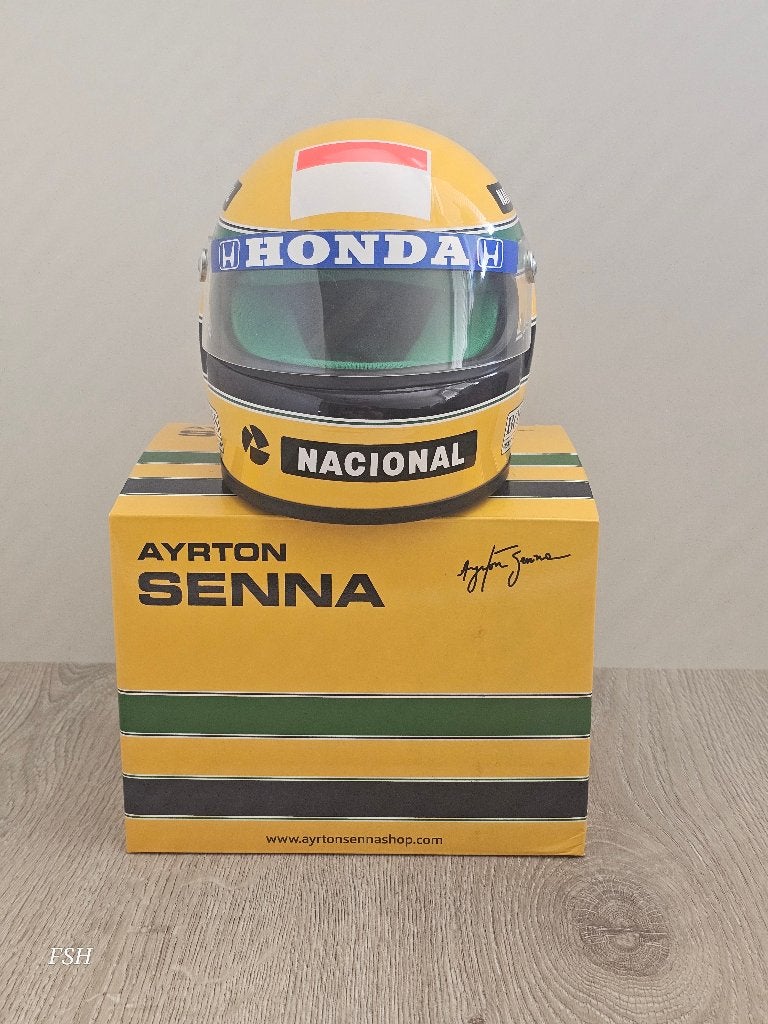 Helm1:2, Ayrton Senna, 1990, RHEOS. NIEUW in doos / TOPPER, Verzamelen, Automerken, Motoren en Formule 1, Ophalen of Verzenden