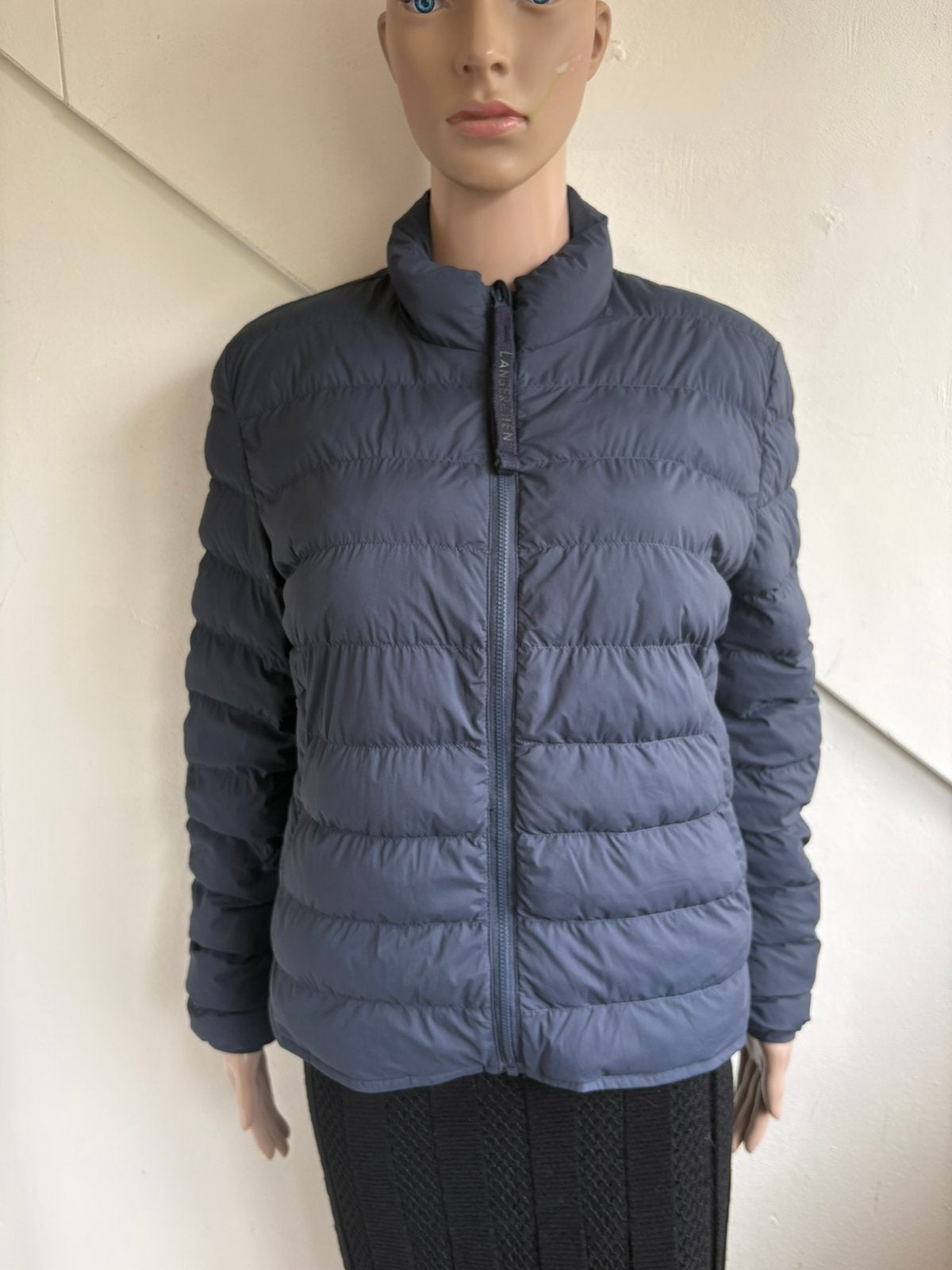 Langerchen donsjas tussenjas maat M donkerblauw, Kleding | Dames, Jassen | Winter, Ophalen of Verzenden, Zo goed als nieuw, Maat 38/40 (M)
