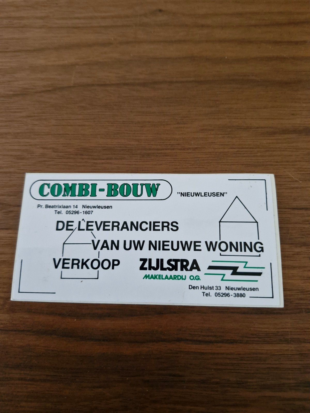 9595 Vintage Combi-Bouw Nieuwleusen Sticker, Ophalen of Verzenden, Gebruikt, Bedrijf of Vereniging