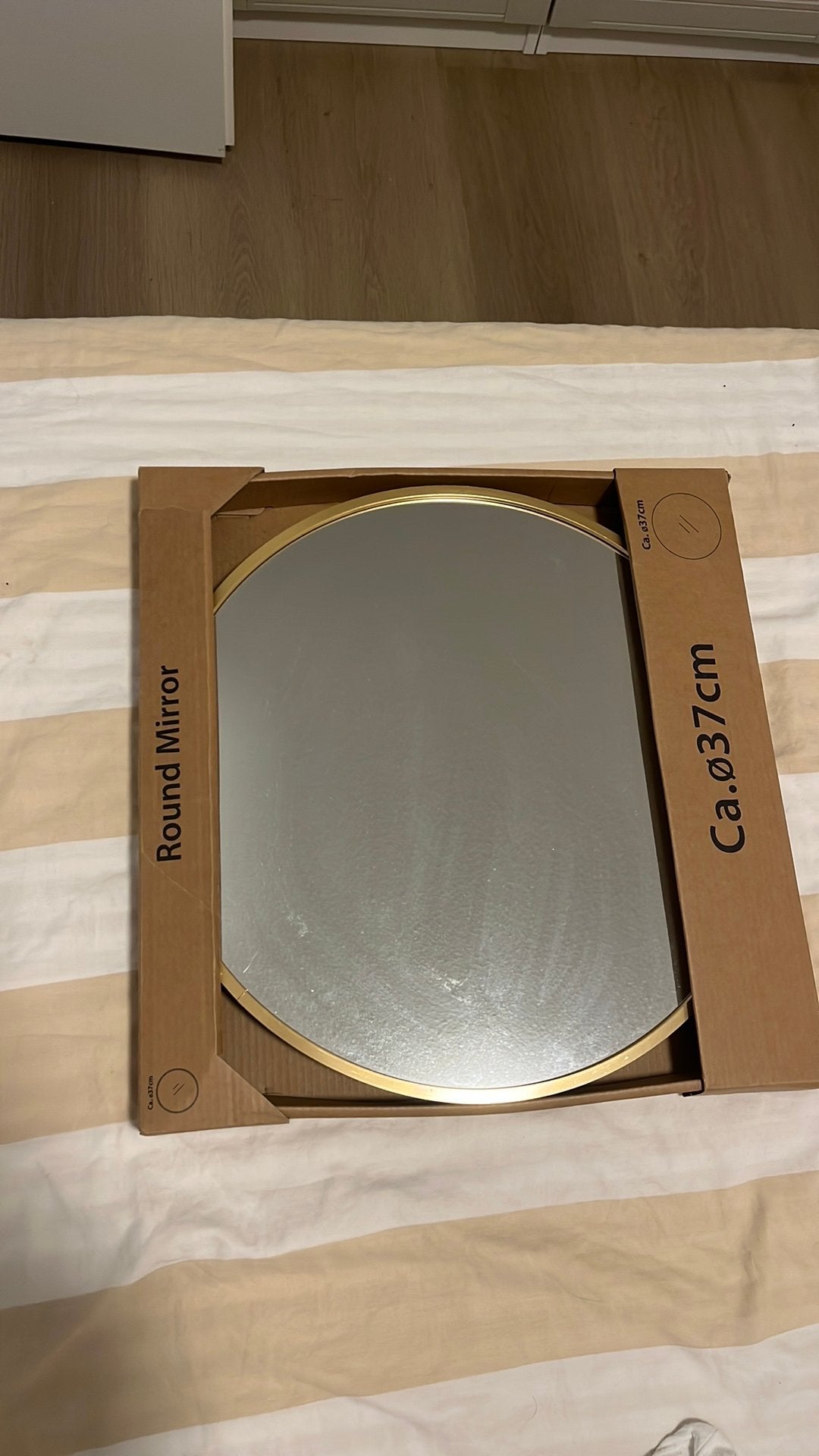 Gouden spiegel, Ophalen, Minder dan 50 cm, Zo goed als nieuw, Minder dan 100 cm
