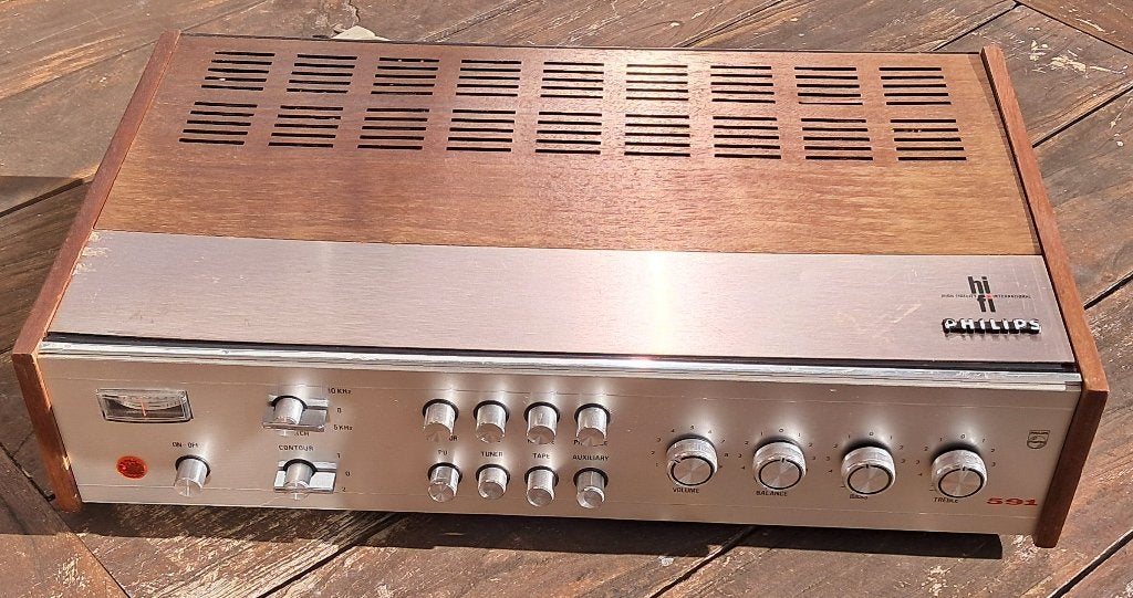 Vintage Philips versterker 22RH591, Overige merken, Refurbished, Ophalen of Verzenden, Minder dan 60 watt