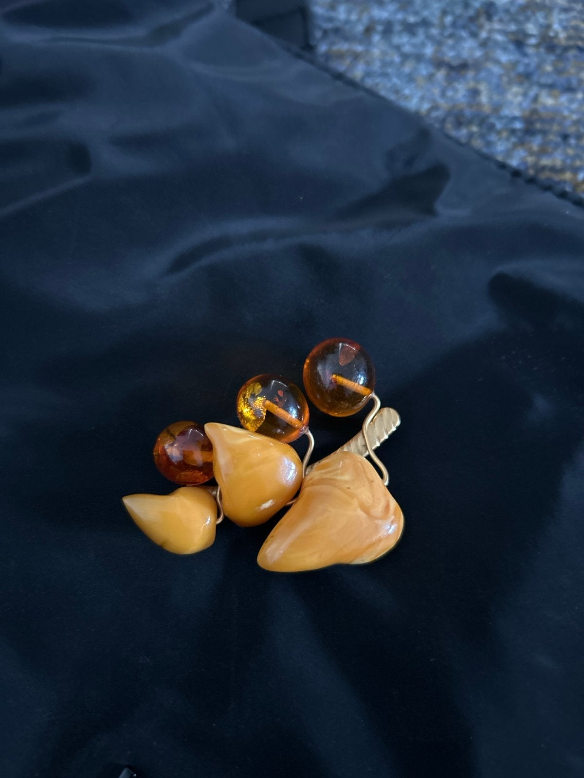 Vintage Broche, Overige materialen, 4 tot 7 cm, Gebruikt, Oranje