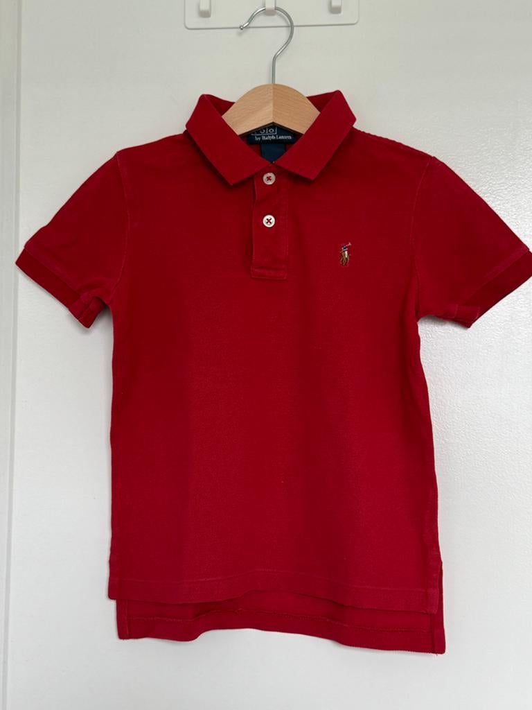 Ralph Lauren Polo Shirt Rood - Maat 5, Ophalen of Verzenden, Gebruikt, Jongen of Meisje, Shirt of Longsleeve