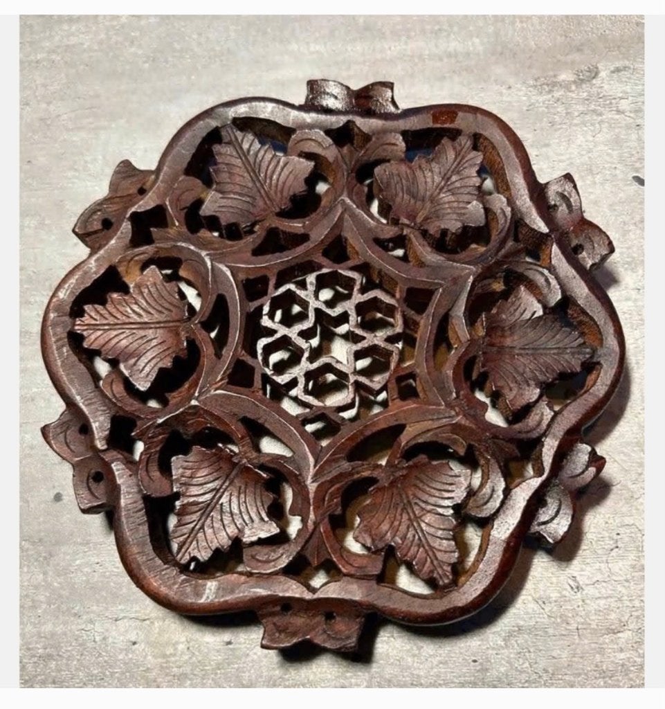 Balinese handgesneden Houten Onderzetter 15 cm, Ophalen of Verzenden