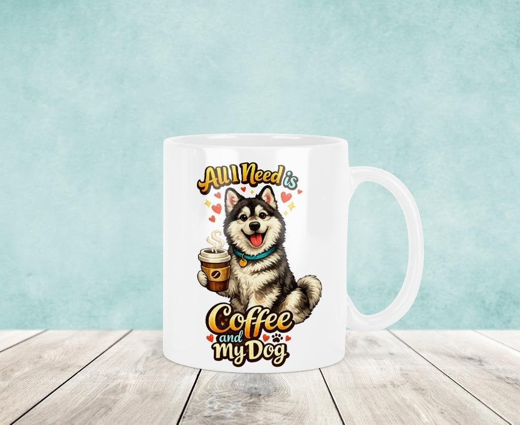 All I Need is Coffee and my Dog - Husky Mok, Verzenden, Nieuw, Overige stijlen, Kop(pen) en/of Schotel(s)