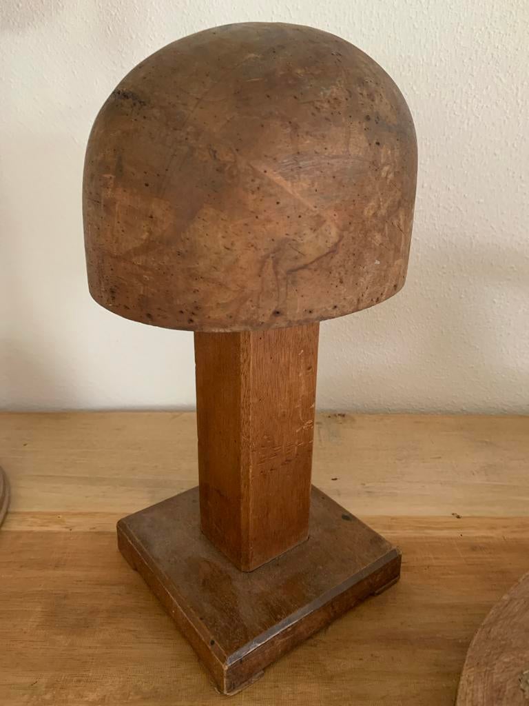 Antieke houten hoedenstandaard - Vintage hoedenmal, Antiek en Kunst, Ophalen of Verzenden