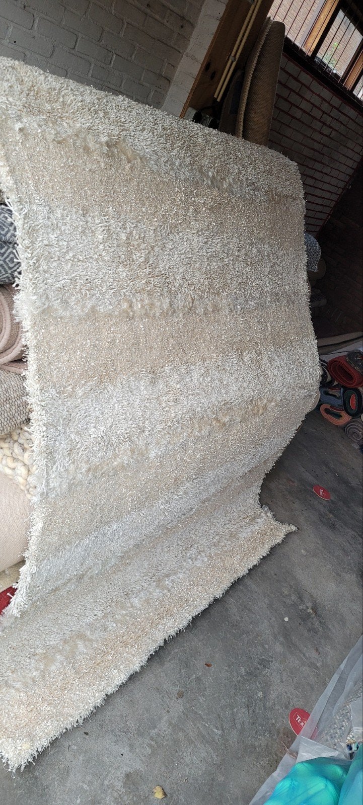 vloerkleed Sjiek Syntetisch ivoor 170x240 hoogpolig nieuw!!!, Wit, 150 tot 200 cm, Ophalen of Verzenden, Rechthoekig