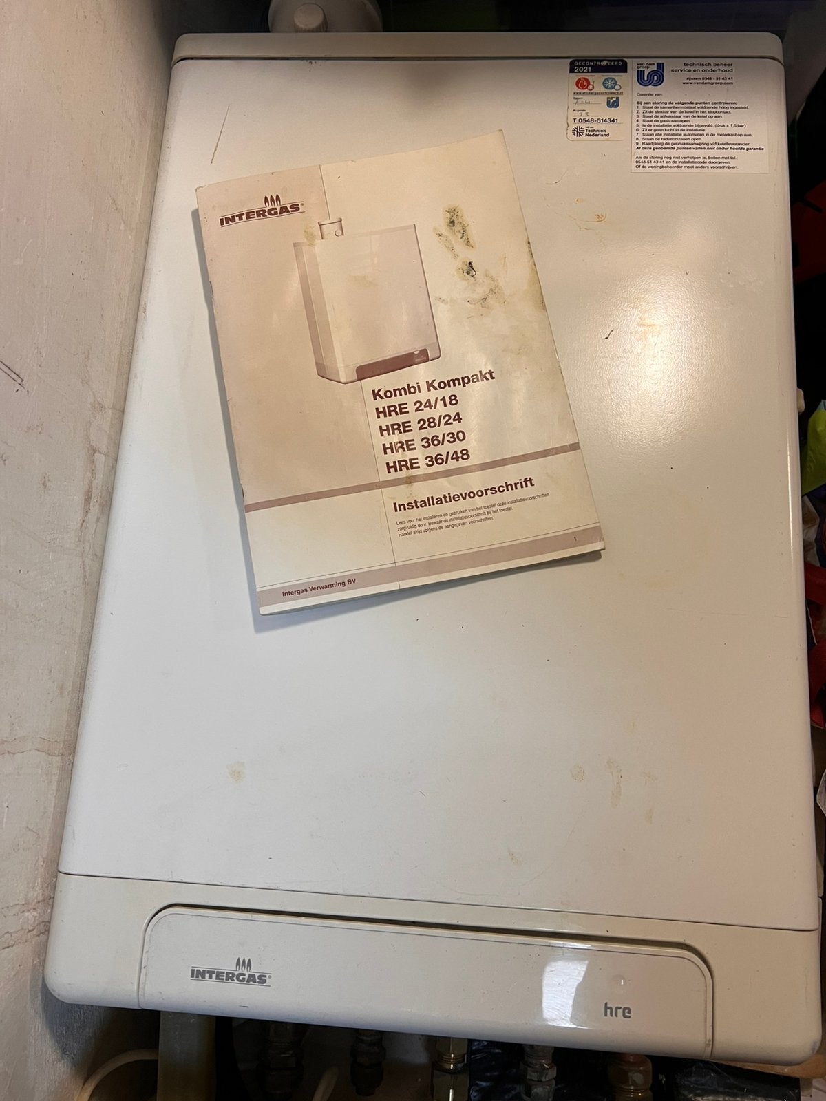 Intergas HRE 28/24, Doe-het-zelf en Verbouw, Verwarming en Radiatoren, 30 tot 80 cm, Cv-ketel of Combi-ketel, Minder dan 60 cm