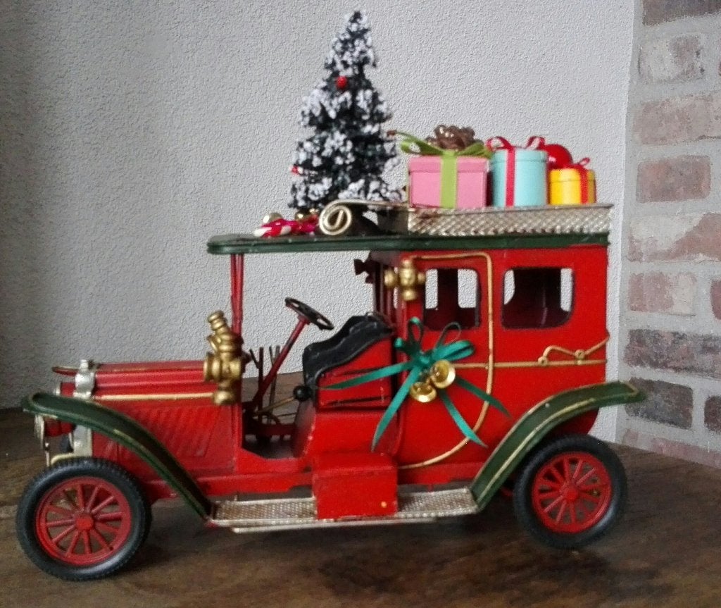 oldtimer kerst kerstmis vrachtwagen met cadeaus, Diversen, Kerst, Ophalen of Verzenden