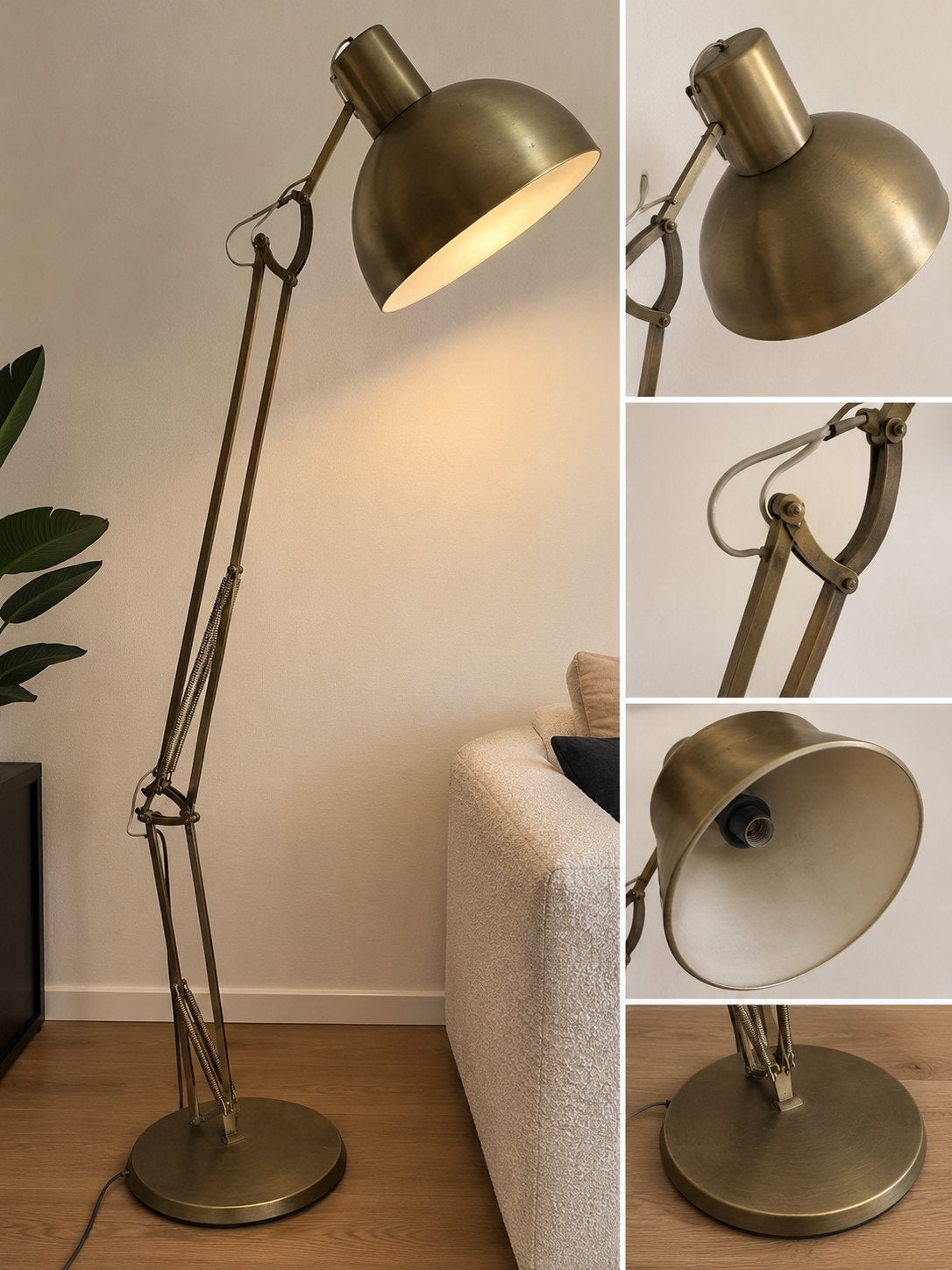 Vintage Chrome Vloerlamp - Verstelbaar Design, Ophalen