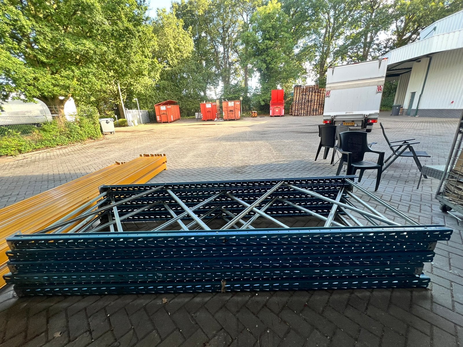 Partij palletstellingen - 5x staander 3m en 16x ligger 280cm, Ophalen