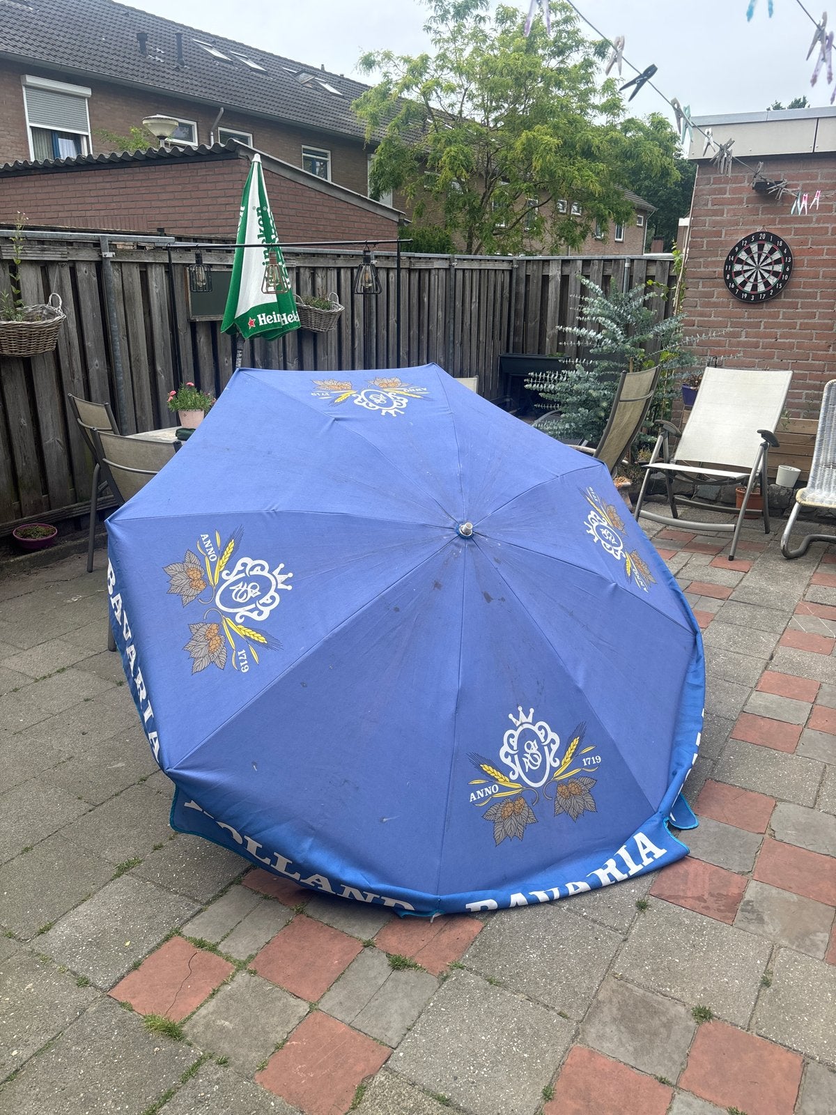 Bavaria parasol 2m05 doorsnede, Tuin en Terras, Ophalen of Verzenden, Gebruikt, 2 tot 3 meter, Stokparasol