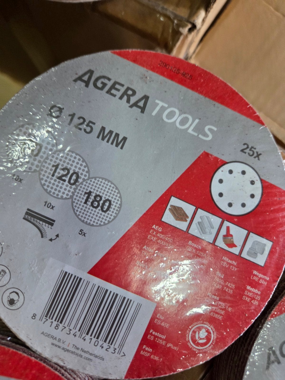 25 Klittenband Schuurschijven 125mm voor Excentrische Schuur, Ophalen of Verzenden, Nieuw, Minder dan 600 watt, Excentrische schuurmachine