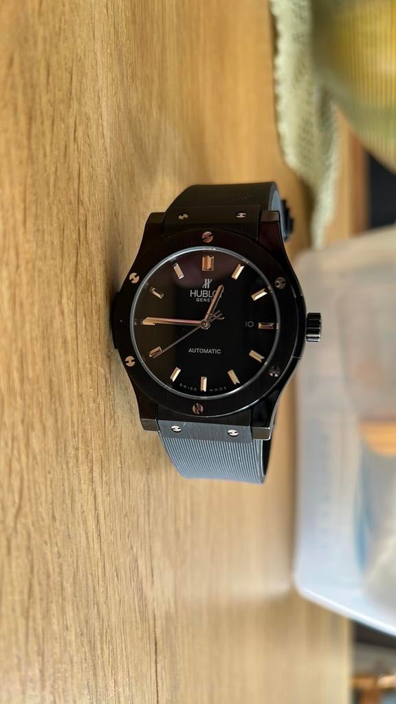Hublot automatic classic fusion, Sieraden, Tassen en Uiterlijk, Horloges | Heren, Ophalen of Verzenden, Zo goed als nieuw, Leer