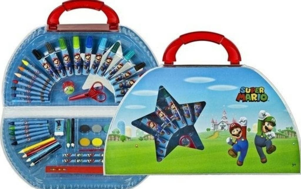 Super Mario Tekenkoffer - 51 Delig - Knutselkoffer, Kinderen en Baby's, Knutselen, Nieuw, Ophalen of Verzenden, Nvt