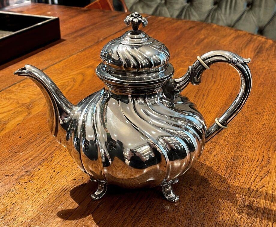 Antiek Tafelzilver 800 // theepot, melkkan en suikerschaal, Ophalen of Verzenden