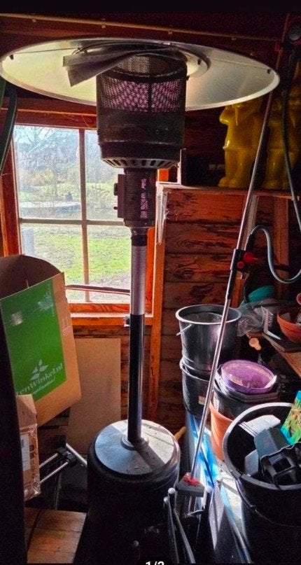 Staande gas terrasverwarmer - 14000W, Tuin en Terras, Terrasverwarmers, Ophalen, Gebruikt, Gas, Vloer