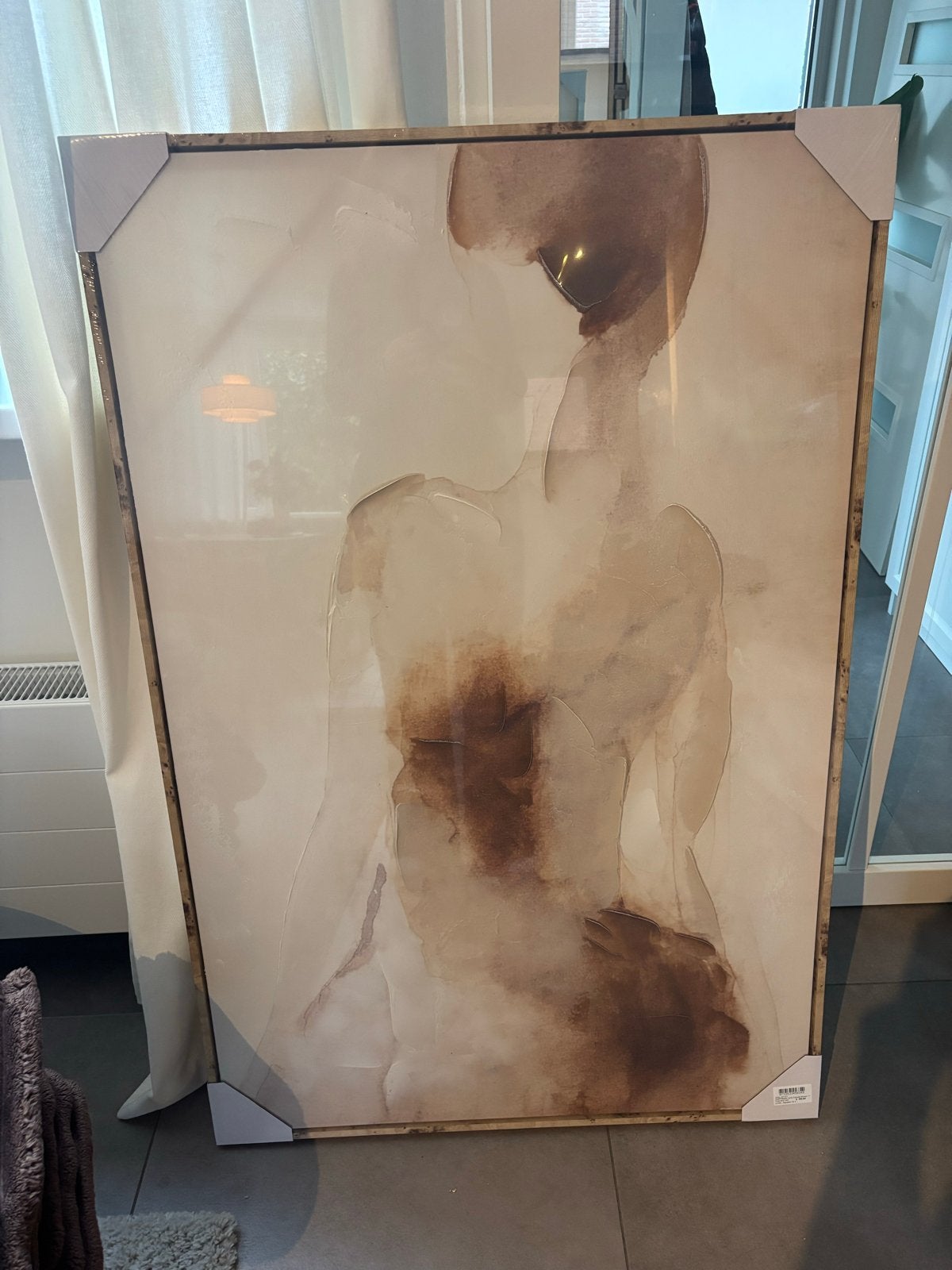 Abstract nieuw Canvas Schilderij - Vrouwelijk Figuur Bruin, Nieuw, Ophalen of Verzenden, Schilderij, 75 – 100