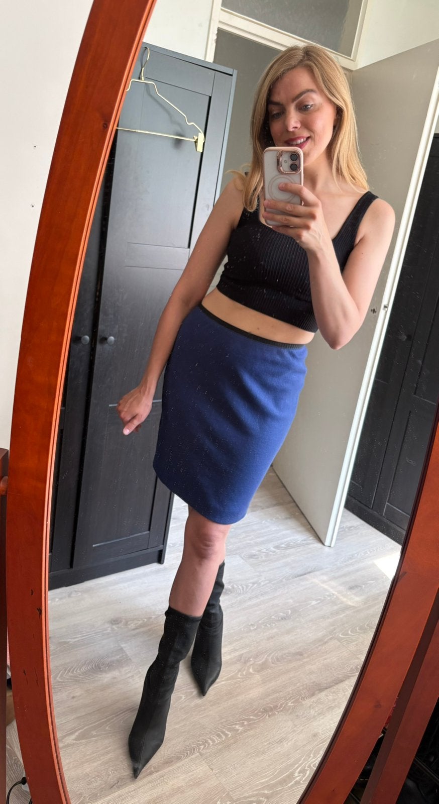 Marccain rok paarsblauw wol maat 4, Ophalen of Verzenden, Zo goed als nieuw, Maat 38/40 (M), Blauw