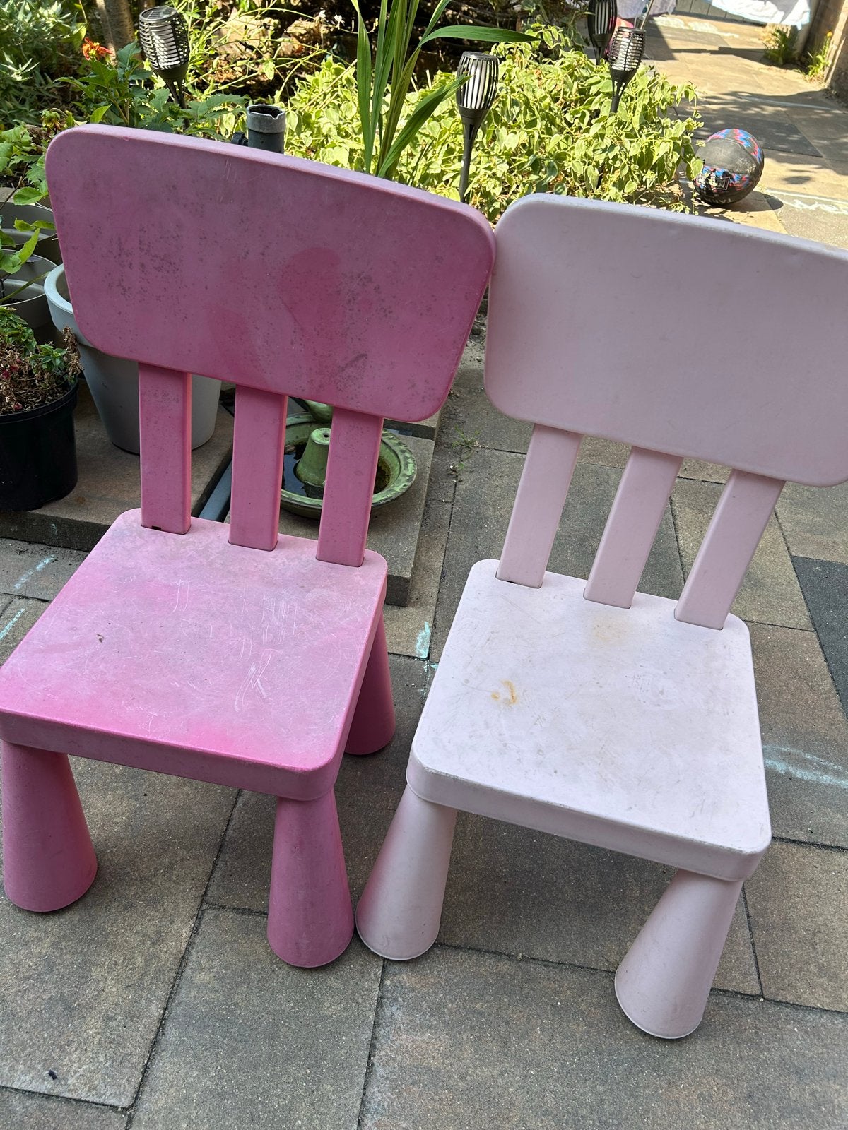 Roze kinderstoeltjes (2 stuks), Ophalen, Gebruikt, Stoel(en)