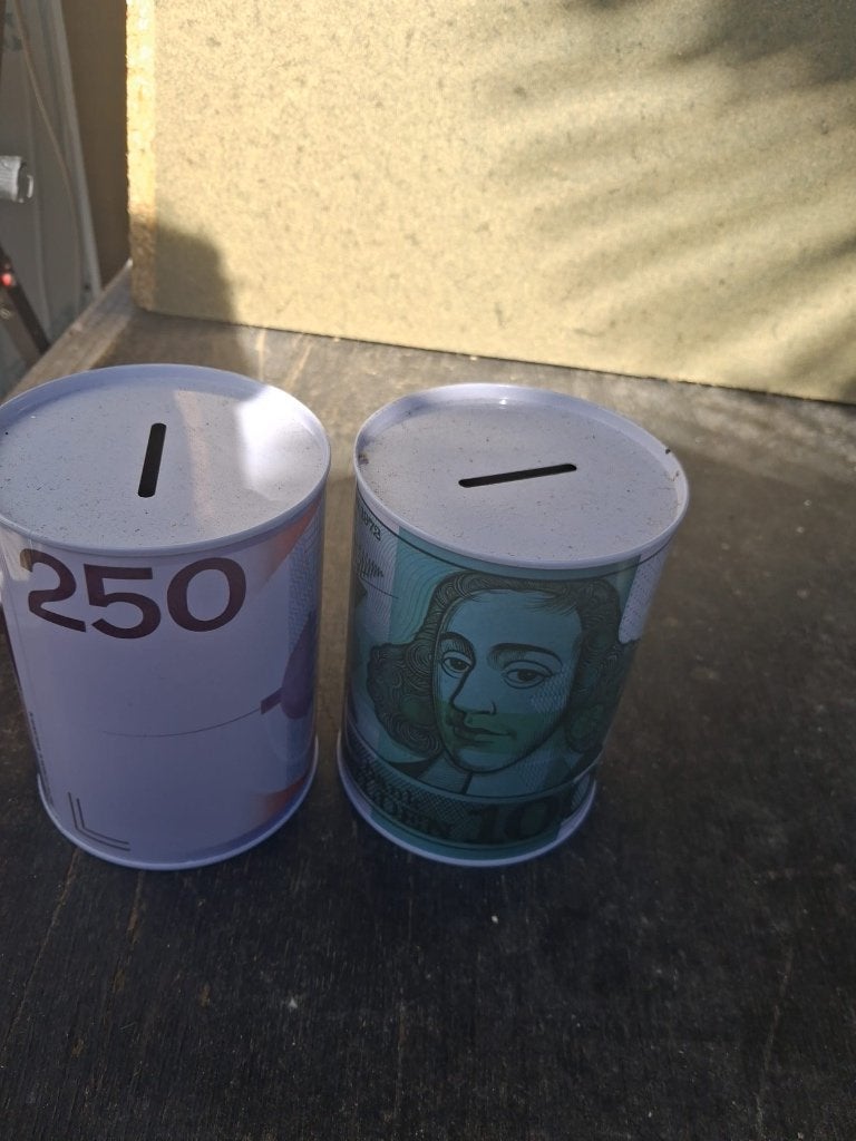 Spaarblikken - 250, 1000, Ophalen, Gebruikt