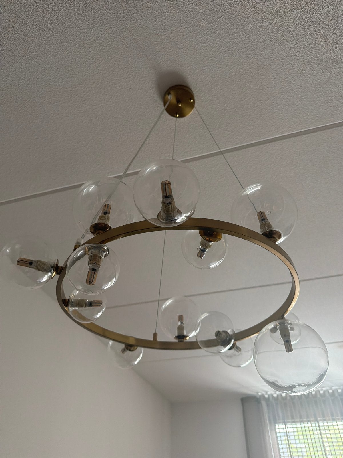 Richmond hanglamp met glazen bollen, Ophalen, Zo goed als nieuw, Metaal