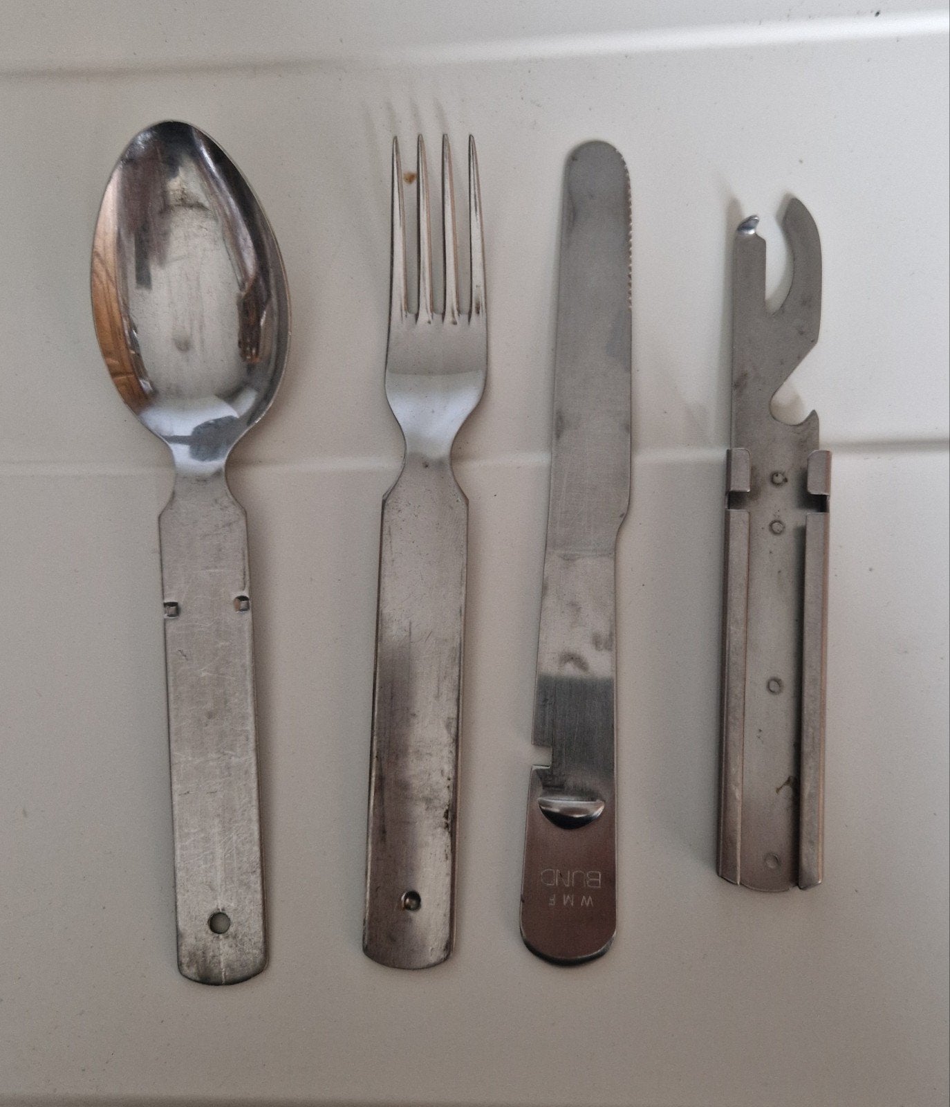 Vintage WMF BUND M.V.U. Bestekset - Militair/Camping, Ophalen of Verzenden