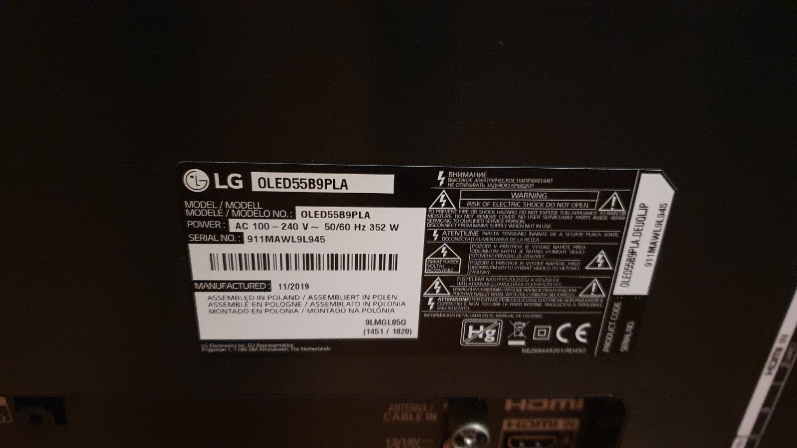 Foto 10 van LG OLED55B9PLA – 55″ 4K OLED Smart TV – 100Hz – HDR10 Dolby