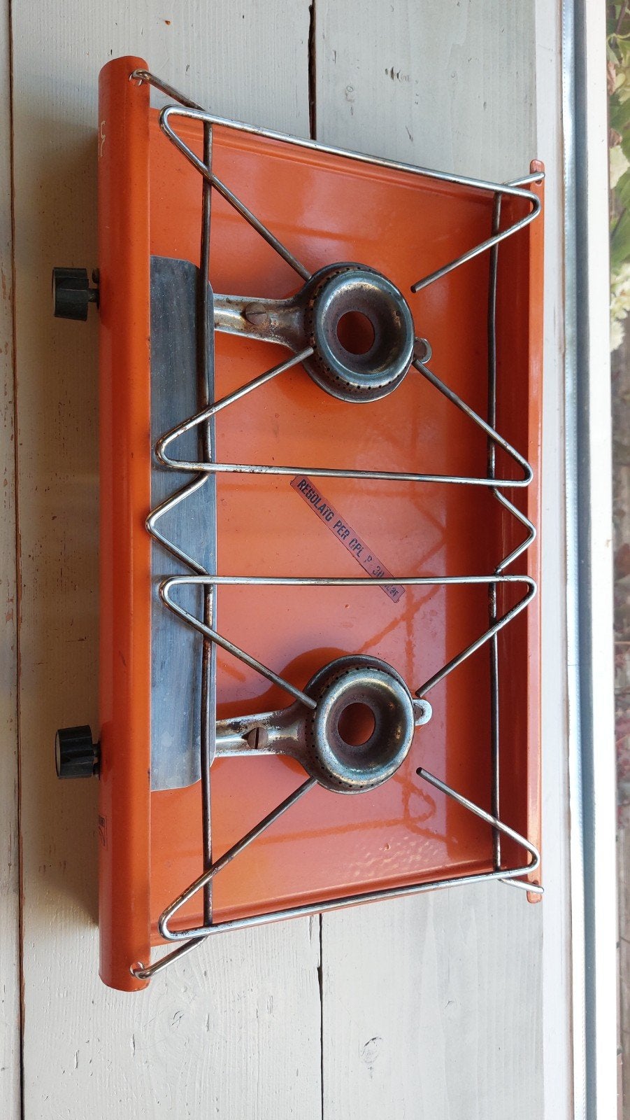 Vintage Oranje Camping Kooktoestel 2-pits, Ophalen of Verzenden, Gebruikt