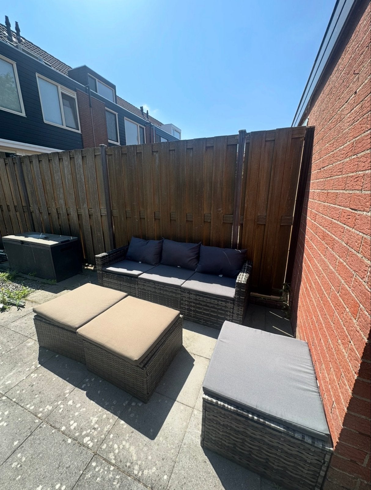 VidaXl loungeset met kussens, Tuin en Terras, Tuinsets en Loungesets, Ophalen, 5 zitplaatsen, Gebruikt, Loungeset