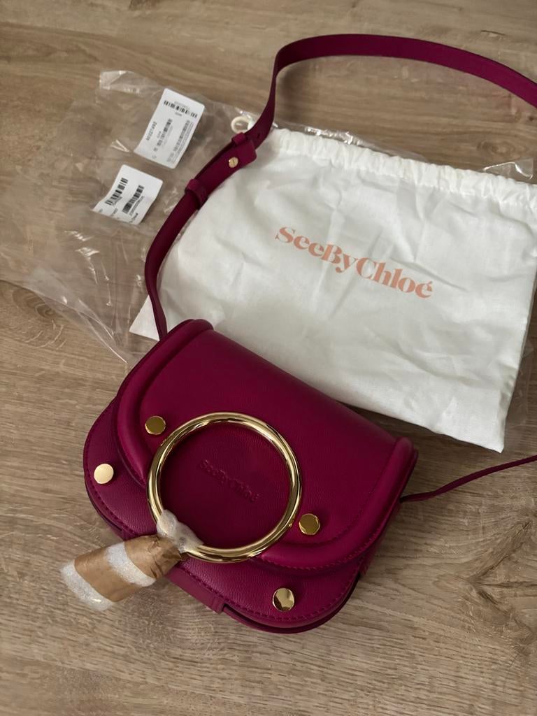See By Chloé Mara Leren Crossbody Tas Fuchsia Roze Nieuw, Sieraden, Tassen en Uiterlijk, Tassen | Damestassen, Ophalen of Verzenden
